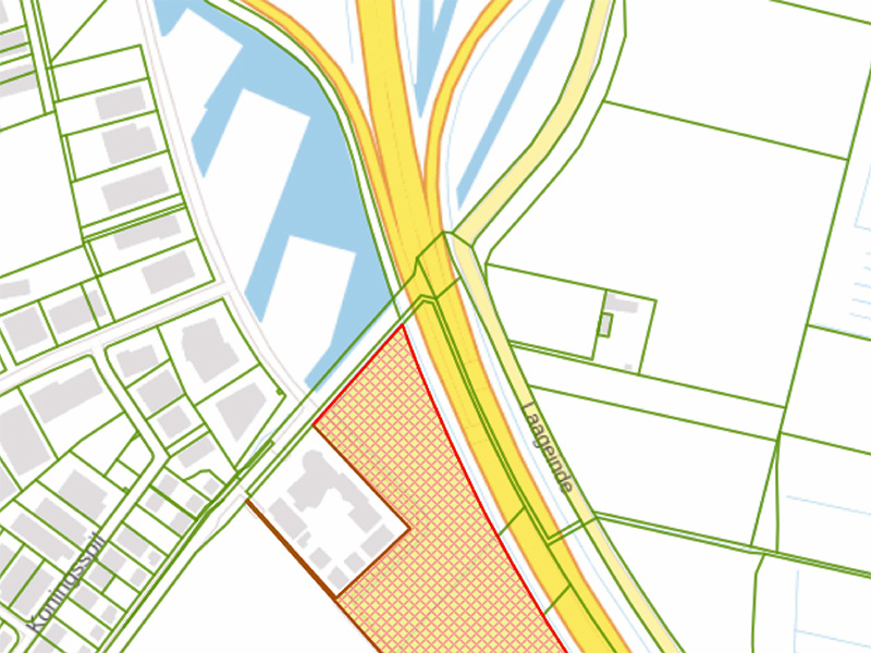 Plattegrond met mogelijk locatie plaatsen reclamemast Bergen op Zoom