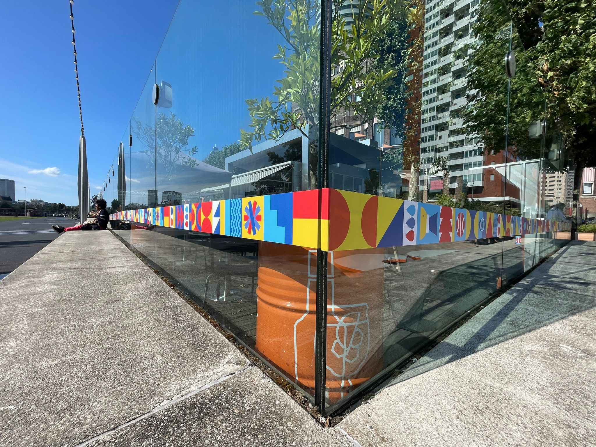 European Para Championships bestickering op terrasafscheiding Hotel New York in Rotterdam